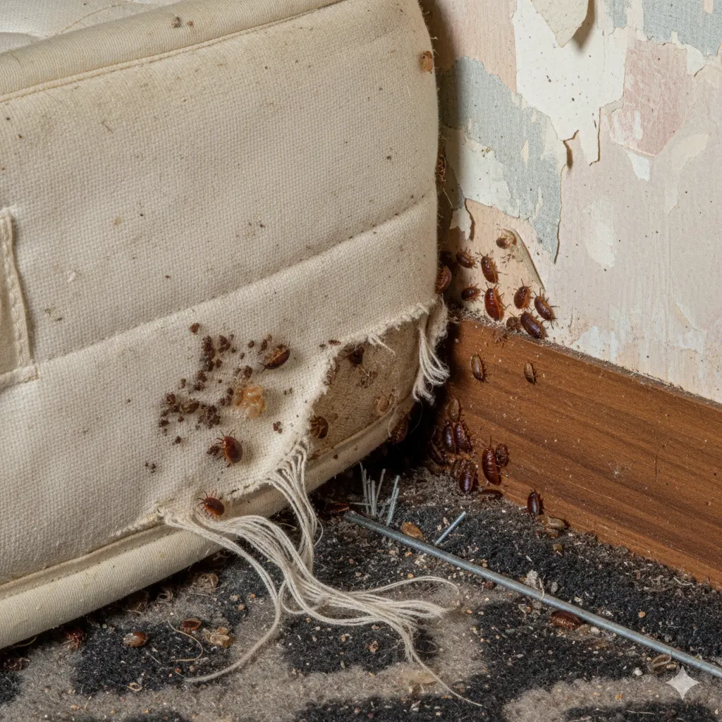 Bed bug hiding places